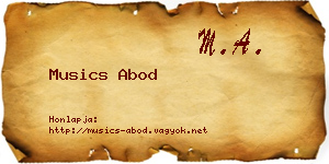 Musics Abod névjegykártya